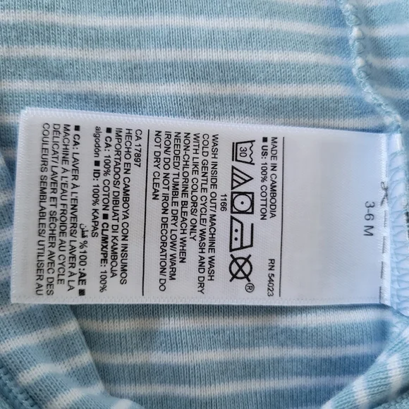 BABY GIFT SET Old Navy footed striped pj's & BABY KISS Towel & Washcloths Blue - Picture 10 of 14